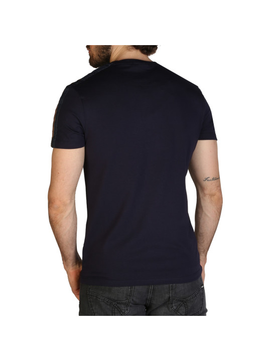 Schwarzes Baumwoll-T-Shirt klassischer Schnitt