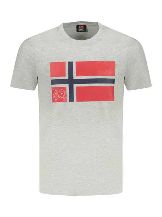 "NORWAY 1963 T-Shirts im Sale | Norwegen Logo TShirt Grau Rundhals Kurzarm 1963 online kaufen"|Planet-Deluxe