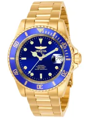 Goldene Invicta Taucheruhr mit blauem Zifferblatt
