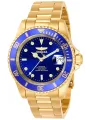 Goldene Invicta Taucheruhr mit blauem Zifferblatt