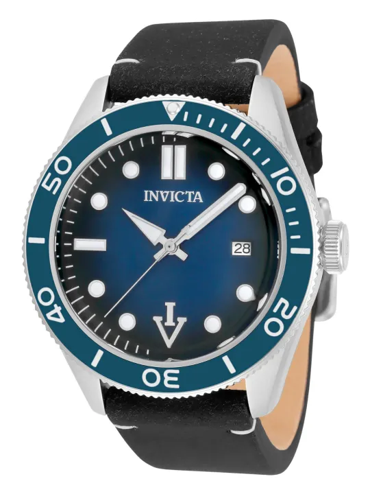 Blaue Invicta Schwarz Herrenuhr
