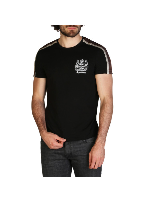 Schwarzes Aquascutum-T-Shirt mit Streifen Schwarzes Aquascutum-T-Shirt mit Streifen