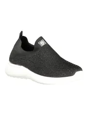 "Laura Biagiotti Sneakers im Sale | Elastik Textilsneakers mit Strass und Stickerei 3cm Keil 8936 NEBLACK online kaufen"|Planet-Deluxe