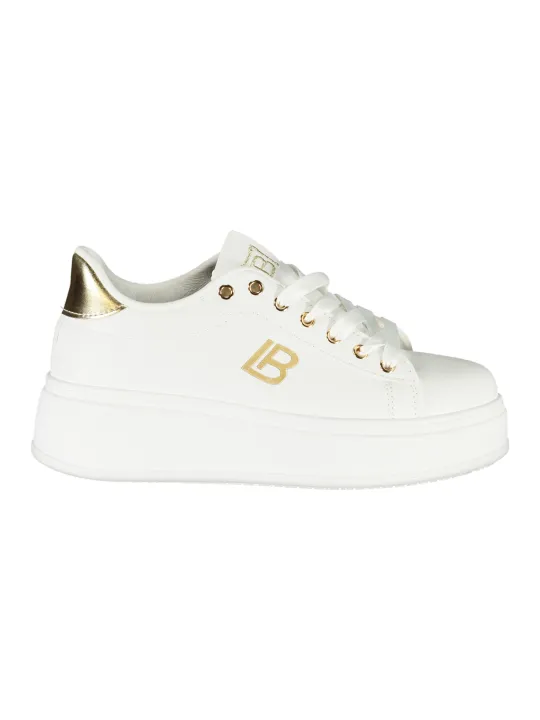 "Laura Biagiotti Sneakers im Sale | Kalbleder Sneaker mit Strass, Keilabsatz und Logo 4cm online kaufen"|Planet-Deluxe