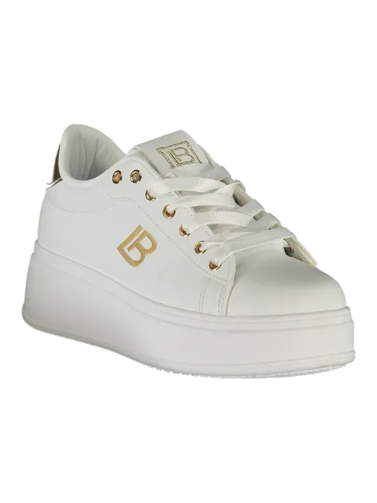"Laura Biagiotti Sneakers im Sale | Kalbleder Sneaker mit Strass, Keilabsatz und Logo 4cm online kaufen"|Planet-Deluxe
