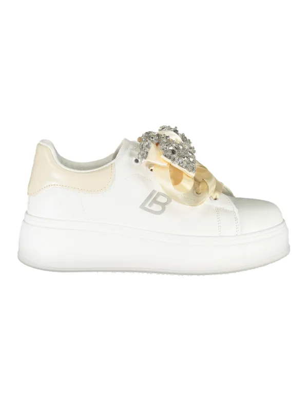 Luxus-Sneaker aus Kalbleder mit Strass und 4cm Keilsohle Luxus-Sneaker aus Kalbleder mit Strass und 4cm Keilsohle