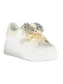 Luxus-Sneaker aus Kalbleder mit Strass und 4cm Keilsohle