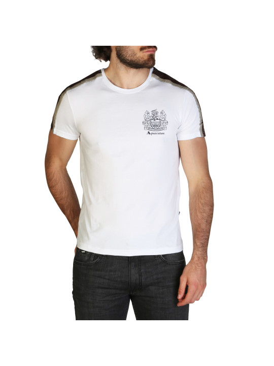 Weißes Aquascutum Baumwoll-T-Shirt mit Logo