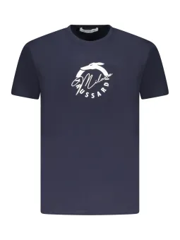 Trussardi Navy T-Shirt: Basic, Rundhals, Logo Print