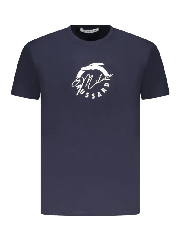 "Trussardi T-Shirts im Sale | Trussardi Kurzarmshirt Navy Rundhals Logo Print Basic online kaufen"|Planet-Deluxe