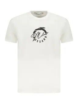 Trussardi Logo T-Shirt - Weiß, Kurzarm, Rundhals, Basic