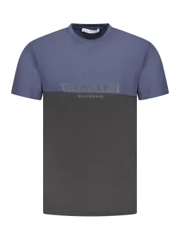 Trussardi Zweifarbiges Rundhals T-Shirt mit Logo-Print