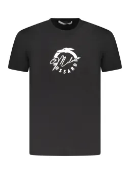 "Trussardi Logo Print T-Shirt: Stilvoll & Zeitlos in Schwarz"