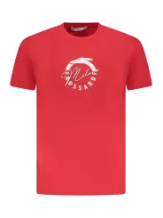 Trussardi Rotes T-Shirt mit Logo-Print – Rundhals, Basic