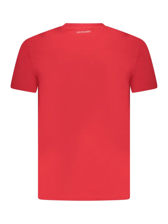 Trussardi Rotes T-Shirt mit Logo-Print – Rundhals, Basic