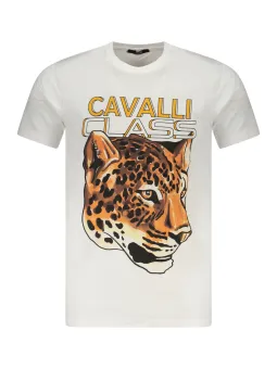 Cavalli Class T-Shirt: Kurzarm, Rundhals, Logo-Print