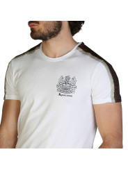 Weißes Aquascutum Herren T-Shirt mit Streifen