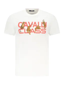 "Cavalli Kurzarmshirt mit Logo - Stilvolles Rundhalsdesign"