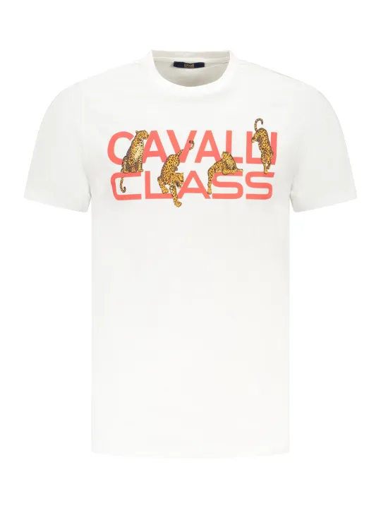 "Cavalli Class T-Shirts im Sale | Cavalli Kurzarmshirt Rundhals mit Logo Druck online kaufen"|Planet-Deluxe