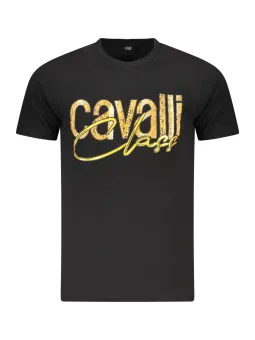 "Cavalli Class Rundhals T-Shirt mit Logo-Print – Kurzarm"