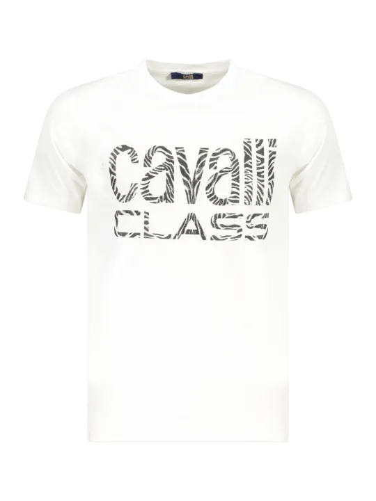 "Cavalli Class T-Shirts im Sale | Cavalli Class Logo TShirt Rundhals Druck Weiß online kaufen"|Planet-Deluxe