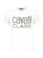 "Cavalli Class T-Shirts im Sale | Cavalli Class Logo TShirt Rundhals Druck Weiß online kaufen"|Planet-Deluxe