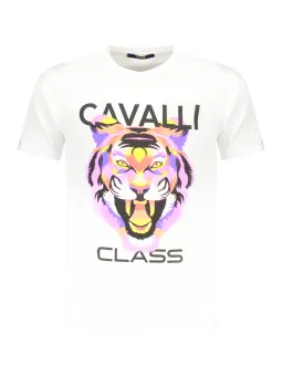 Cavalli Class T-Shirt: Logo, Rundhals, Kurzarm, Druck