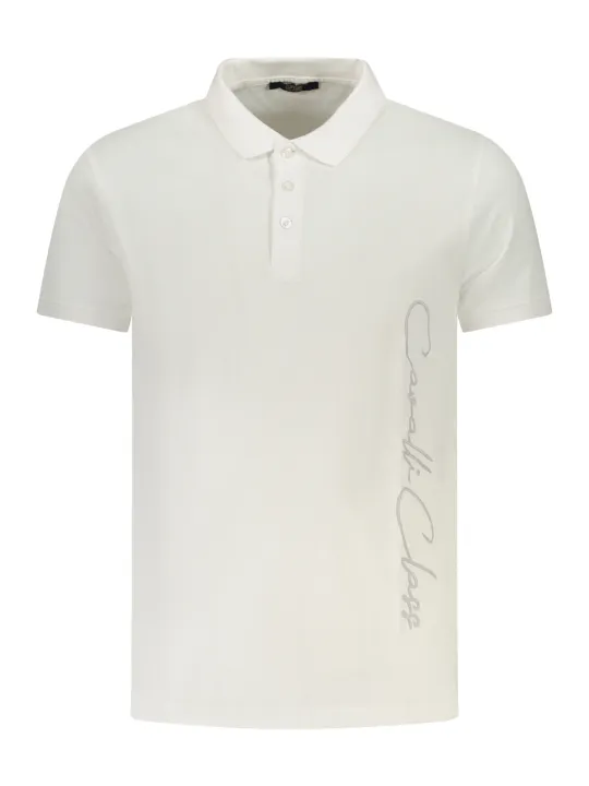 "Cavalli Class Poloshirts im Sale | Kurzarm Polo mit Knopfleiste und Logo Cavalli Class online kaufen"|Planet-Deluxe