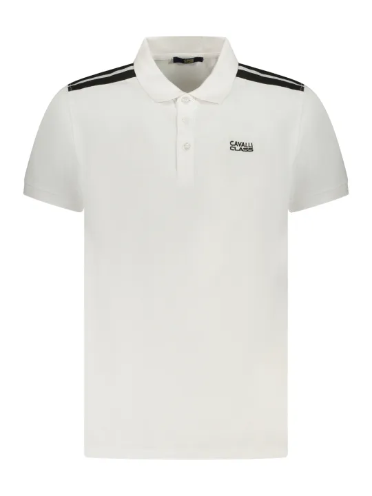 "Cavalli Class Poloshirts im Sale | Cavalli Class Kontrast Polohemd mit Logo und Stickerei online kaufen"|Planet-Deluxe