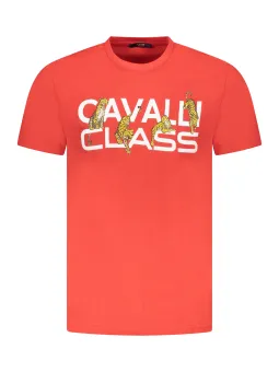Cavalli Kurzarmshirt mit Rundhals und Logo-Druck