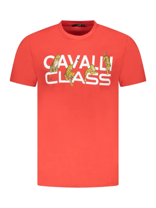 "Cavalli Class T-Shirts im Sale | Cavalli Kurzarmshirt Rundhals Logo Druck Herren T-Shirt TXT60MJD060_RO02000 online kaufen"|Planet-Deluxe