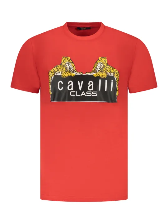 "Cavalli Class T-Shirts im Sale | Cavalli Class Kurzarmshirt mit Logo Print und Rundhals online kaufen"|Planet-Deluxe