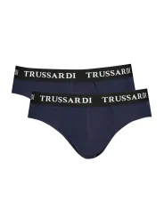 Trussardi Slips Doppelpack – Navy, Logo & Elastikbund
