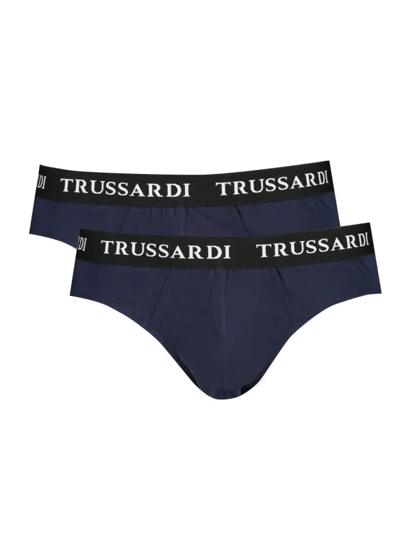 Trussardi Slips Doppelpack – Navy, Logo & Elastikbund