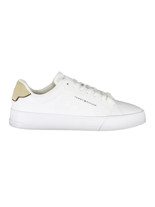 "Tommy Hilfiger Sneakers im Sale | Kontrast-Sneaker Beige mit Logo und Wechselfußbett online kaufen"|Planet-Deluxe