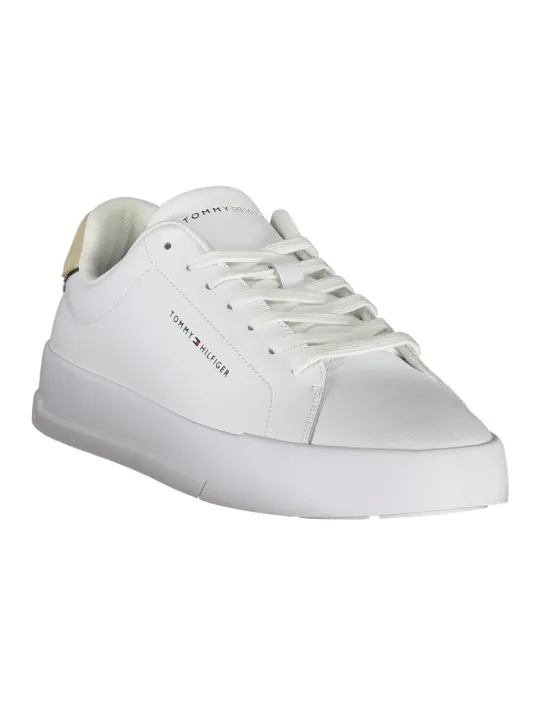 "Tommy Hilfiger Sneakers im Sale | Kontrast-Sneaker Beige mit Logo und Wechselfußbett online kaufen"|Planet-Deluxe