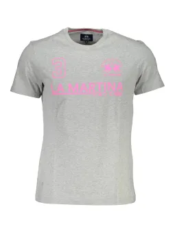 La Martina Graues Logo T-Shirt - Kurzarm & Rundhals