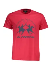 "LA MARTINA T-Shirts im Sale | LaMartina Rotes Kurzarm TShirt Normale Passform Logo online kaufen"|Planet-Deluxe