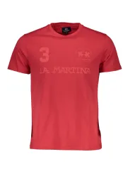 "LA MARTINA T-Shirts im Sale | La Martina Rotes Logo T-Shirt Kurzarm Rundhals online kaufen"|Planet-Deluxe