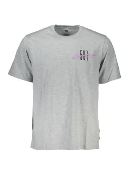 Levi's Graues Logo T-Shirt, Kurzarm & Rundhals, Stickerei