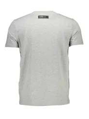 "Plein Sport T-Shirts im Sale | Graues Rundhals TShirt mit Kontrastdetails und Logo Print online kaufen"|Planet-Deluxe
