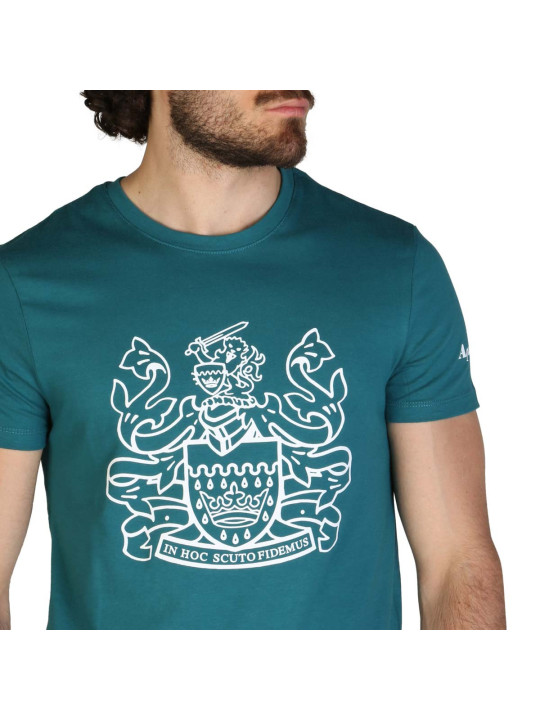 Grünes Aquascutum-T-Shirt mit Wappen
