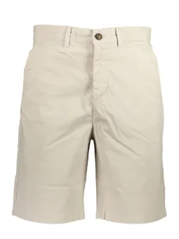 "Bio-Baumwolle Bermudashorts Beige mit Logo & Taschen"