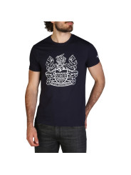 Blaues T-Shirt mit Wappenaufdruck