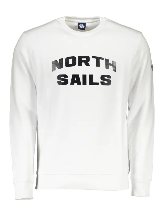 "North Sails Sweatshirts im Sale | Langarm Sweatshirt Rundhals Logo North Sails Bianco online kaufen"|Planet-Deluxe