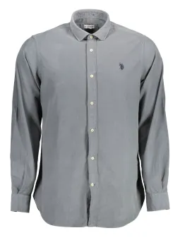 Schlankes U.S. Polo Langarmhemd mit Logo-Stickerei