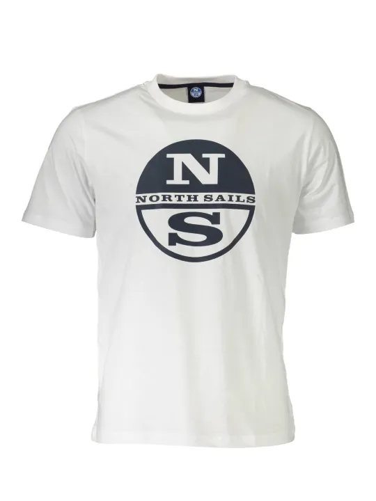 "North Sails T-Shirts im Sale | Kurzarm TShirt Rundhals Logo Druck North Sails Bianco online kaufen"|Planet-Deluxe