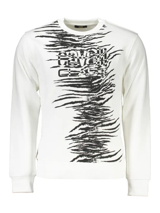 "Cavalli Class Sweatshirts im Sale | Cavalli Class Weißes Sweatshirt Logo Print online kaufen"|Planet-Deluxe
