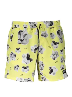 Karl Lagerfeld Gelbe Badeshorts mit Taschen & Innenslip