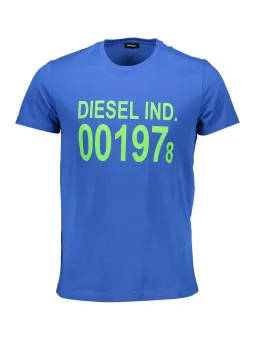 Diesel T-Shirt Blau - Rundhals & Logo-Print, Kurzarm